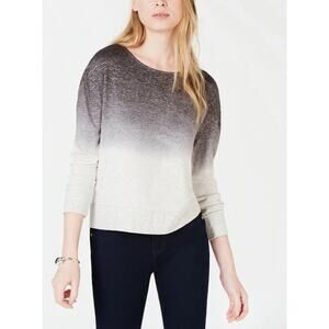 Bar III Women's Dip-Dyed Sweater Gray Ombre Size Small